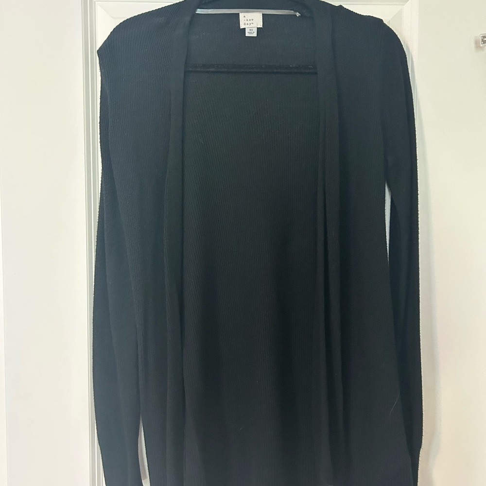 A New Day Black Open Front Cardigan Sweater